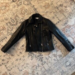 Topshop Black Leather Biker Jacket